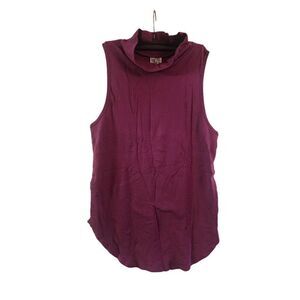 Free People Magenta mock neck tank tunic size Medium NWOT
